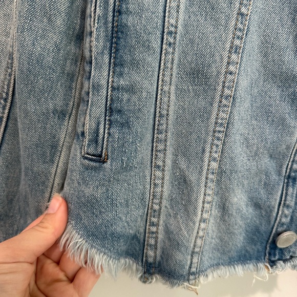 Blank NYC Light Blue Distressed Denim Jacket - Picture 2 of 5